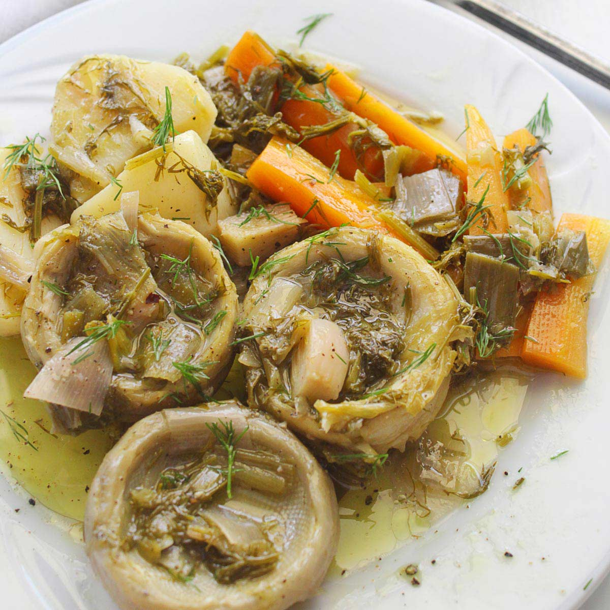 Artichokes a la Polita (Anginares a la Polita)